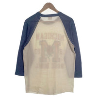80's MICHIGAN ROSE BOWL 1983 ラグランスリーブカットソー 七分袖 ホワイト ネイビー Hanes USA製 Size L 福生店