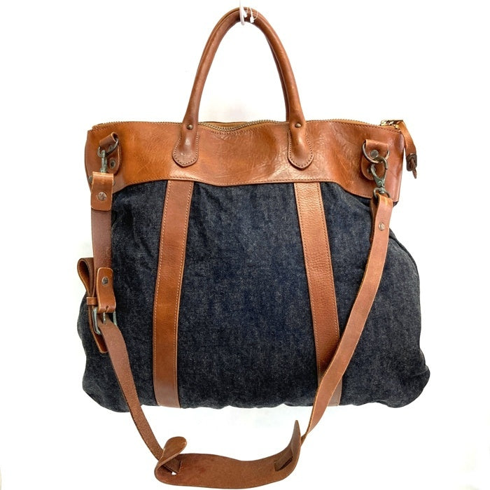 ダブルアールエル　2way トートバッグ RRL ダブルアールエル デニム レザー 2WAY トートバッグ