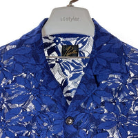 Needles ニードルズ Cabana Shirt カバナシャツ C Pe R Lace Cloth FLOWER フラワーレース 半袖 ブルー MR252 Size M 瑞穂店