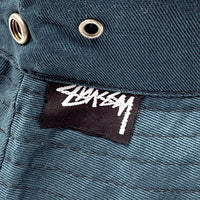 80-90's STUSSY ステューシー ロールアップハット スナップボタン グリーン USA製 帽子 黒タグ Size L 福生店