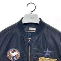 PEANUTS ピーナッツ スヌーピー フライトジャケット MA-1 ブラック M 瑞穂店