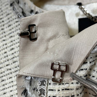 23区 ニジュウサンク ラメツイード ノーカラー ジャケット ホワイト size40 瑞穂店