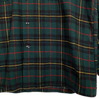 70's PENDLETON ペンドルトン オープンカラー ウール タータンチェック ボードシャツ グリーン Size XL 福生店