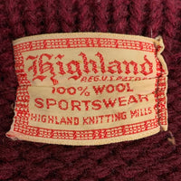 40's~ HIGHLAND ハイランド ボートネック ローゲージ ウールセーター ボルドー 厚手 Size - 福生店