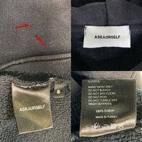 ASKYURSELF アスクユアセルフ 袖プリント プルオーバー フーディー パーカー ブラック Size S 福生店