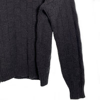 noyoco ノヨコ メリノウール ブロックチェック ニットセーター チャコールグレー Size S 福生店