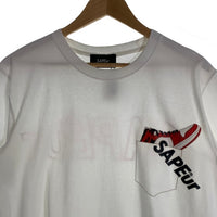 SAPEur サプール 騙し絵ポケットプリント ロゴ Tシャツ ホワイト AJ1 Size L 福生店