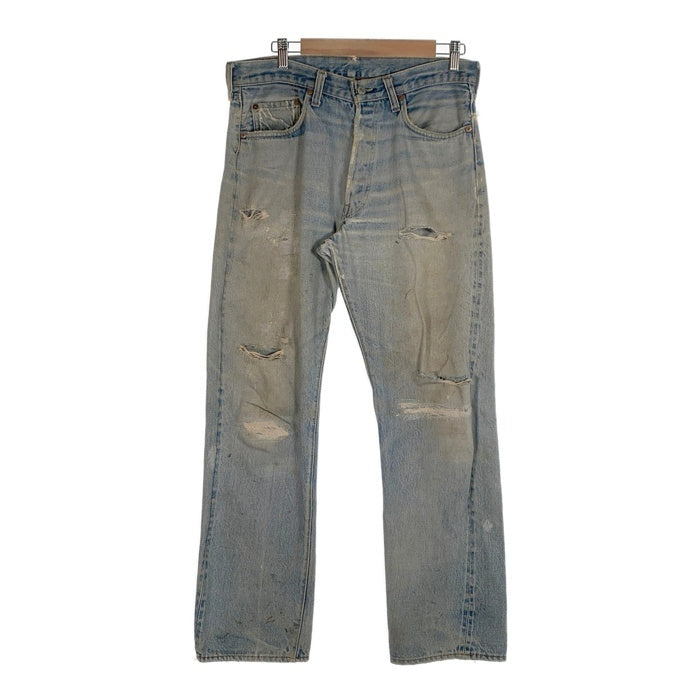 80s USA製 Levi'sリーバイス 501 66後期 ダメージ リペア デニム