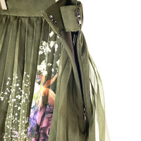 AMERI アメリ プリーツスカート カーキ 花柄 02320990500 Size M 瑞穂店