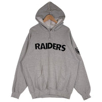 90's majestic マジェスティック RAIDERS レイダース NFL プルオーバー フーディー パーカー グレー カナダ製 Size XL 福生店