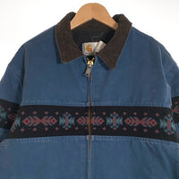 90`s CARHARTT カーハート Santafe Jacket サンタフェジャケット ダック チロリアンテープ ブルー JQ0515 Size XL 福生店