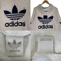 80-90's adidas アディダス トレフォイルプリント プルオーバースウェットパーカー オートミール デサント 日本製 Size L 福生店