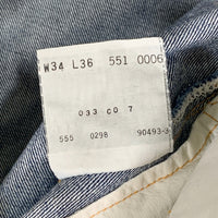 90's LEVI'S リーバイス 551ZXX デニムパンツ ジーンズ インディゴ 555 復刻 98年米国製 Size 34×36 福生店