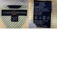 00's TOMMY HILFIGER トミーヒルフィガー ストライプ ボタンダウンシャツ イエロー 2 Size XXL 福生店