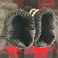 COMME des GARCONS HOMME コムデギャルソンオム HN-C014 AD2014 ショールカラー 袖レザー バッファローチェック ロング スタジャン ブラック レッド sizeXS 瑞穂店