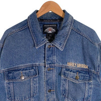 Harley-Davidson ハーレーダビッドソン バー&シールド デニムジャケット バック 刺繡ロゴ ライトブルー Size XL 福生店
