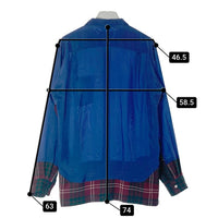 COMME des GARCONS HOMME PLUS EVER GREEN コムデギャルソンオムプリュス エバーグリーン チェック切替 キュプラ 長袖シャツ ブルー sizeS 瑞穂店