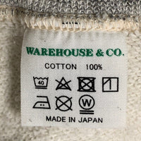 WAREHOUSE ウエアハウス 467 DOUBLE V CREW NECK SWEAT 両V クルーネックスウェットトレーナー グレー Size 40 福生店
