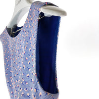 ANAYI アナイ スモールフラワープリント タックワンピース ブルー size36 瑞穂店