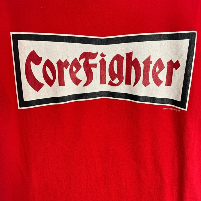 CORE FIGHTER コアファイター ロゴプリント Tシャツ レッド Size
