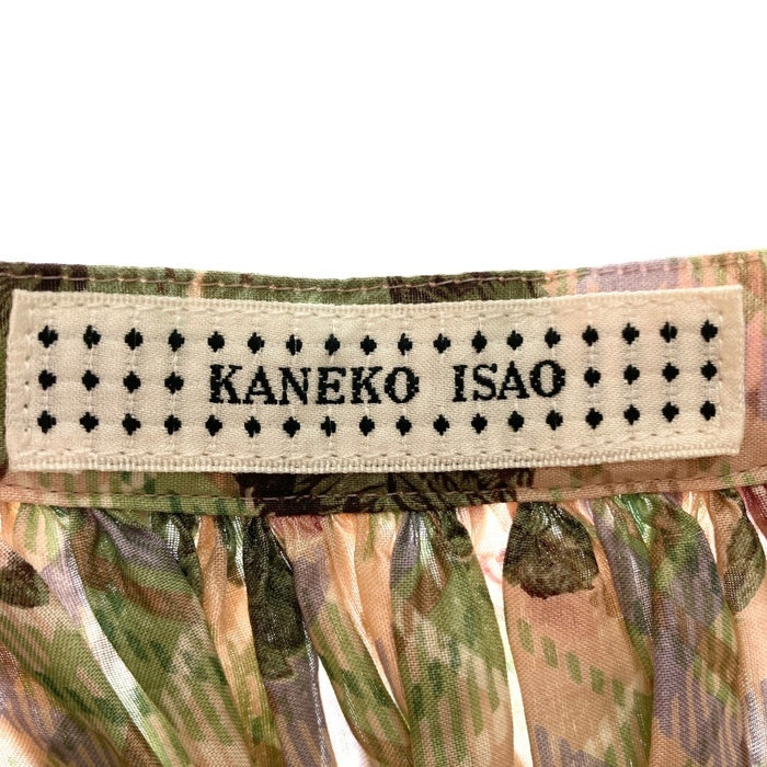 KANEKO ISAO カネコイサオ チェック×ローズ ギャザースカート