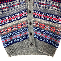 Jamieson's ジャミーソンズ ノルディック柄 カーディガン グレー×マルチ sizeM 瑞穂店
