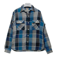 DUBBLE WORKS ダブルワークス チェック ヘビーネルシャツ ブルー×グレー size40 瑞穂店