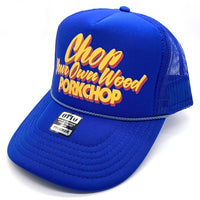 PORKCHOP GARAGE SUPPLY ポークチョップガレージサプライ CHOP YOUR OWN WOOD CAP メッシュキャップ スナップバックキャップ OTTO ブルー 福生店
