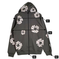 DENIM TEARS デニムティアーズ 24SS Rhinestone Cotton Wreath Zip Hoodie ラインストーン コットンリース ジップフーディ スウェットパーカー ヴィンテージブラック Size M 福生店