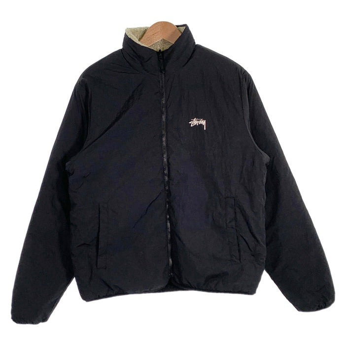 STUSSY ステューシー 8 Ball Sherpa Jacket エイトボール シェルパフリースジャケット ボア リバーシブル ナチュラル  ブラック 118498 Size M 福生店