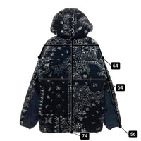 FIRST DOWN ファーストダウン 別注 フリースジャケット ペイズリー柄 ブラック 203-1511 Size L 瑞穂店