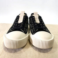 MONCLER モンクレール GLISSIERE LOW TOP SNEAKERS キャンバス ローカットスニーカー ブラック レディース Size 39 (約24cm) 福生店