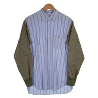 COMME des GARCONS SHIRT コムデギャルソンシャツ 20SS Bomber Sleeve Shirt ボンバースリーブシャツ ストライプ ブルー オリーブ S28050 Size S 福生店