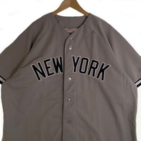 90's majestic マジェスティック Newyork Yankees ニューヨーク ヤンキース 半袖 ベースボールシャツ グレー Size XL 福生店