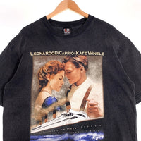 90's TITANIC タイタニック プリント 半袖 Tシャツ ブラック 1998コピーライト giant USA製 Size XL 福生店