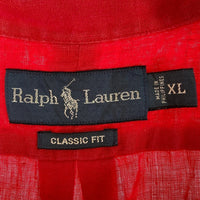 Ralph Lauren ラルフローレン CLASSIC FIT リネン 半袖シャツ レッド sizeXL 瑞穂店