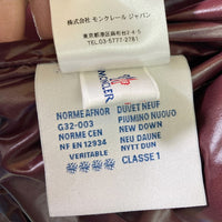 MONCLER モンクレール ROD ロッド ファー ダウンジャケット ワイン size0 瑞穂店