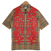 BURBERRY バーバリー 22SS Universal Passport ユニバーサルパスポート ノバチェック 半袖 ハーフジップ シャツ ベージュ Size XS 福生店