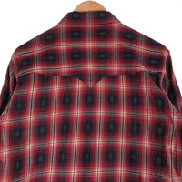THE FLAT HEAD フラットヘッド 長袖 オンブレチェック ウエスタンシャツ ネイティブ柄 レッド CW-44W Size 38 福生店