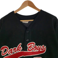 90's~ TEAM WORK ATHLETIC APPAREL Dark Boys ベースボールシャツ ジャージ ブラック Size L 福生店