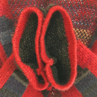 LAUREN JEANS COMPANY RALPH LAUREN ローレンジーンズ ラルフローレン ネイティブ柄 ショールカラー ガウンニット レッド sizePS 瑞穂店