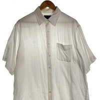 Brooks Brothers ブルックスブラザーズ リネン 半袖シャツ プレーン ホワイト Size L 福生店