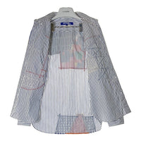 JUNYA WATANABE COMME des GARCONS ジュンヤワタナベ コムデギャルソン WG-B020 21SS 多素材パッチワーク ストライプ柄 長袖シャツ ホワイト ブルー sizeXS 瑞穂店