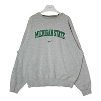 NIKE ナイキ 90s MICHIGAN STATE 刺繍 スウェットトレーナー グレー sizeL※首・袖口薄汚れあり 瑞穂店