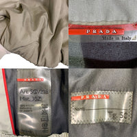 PRADA SPORT プラダスポーツ ナイロン スタンドカラー ジップアップジャケット ラバーロゴプリント ライトグレー SGV218 Size 50 福生店