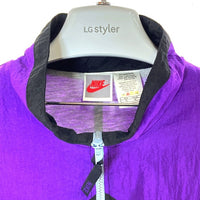 NIKE ナイキ 90's 銀タグ IOWA BASKETBALL ロゴ刺繍 切替 ナイロンジャケット パープル sizeXL 瑞穂店