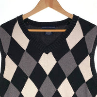 US古着 90's TOMMY HILFIGER トミーヒルフィガー アーガイル柄 コットンニットベスト Size L 福生店