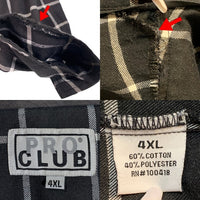 PRO CLUB プロクラブ コットン ポリエステル ボタンダウンチェックシャツ ブラック Size 4XL 福生店