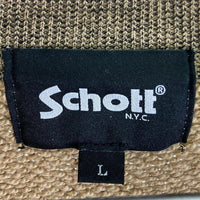 Schott ショット SALT AND PEPPER ZIP SWEAT EAGLE AND RIBBON ソルト アンド ペッパー イーグル アンド リボン ベージュ sizeL 瑞穂店