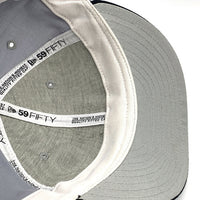 90's New Era ニューエラ MLB ニューヨーク・ヤンキース 59FIFTY ベースボールキャップ グレー ブラック ウール USA製 Size 7 1/2 (59.6cm) 福生店